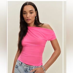 Reformation Sheer Off-Shoulder Blouse